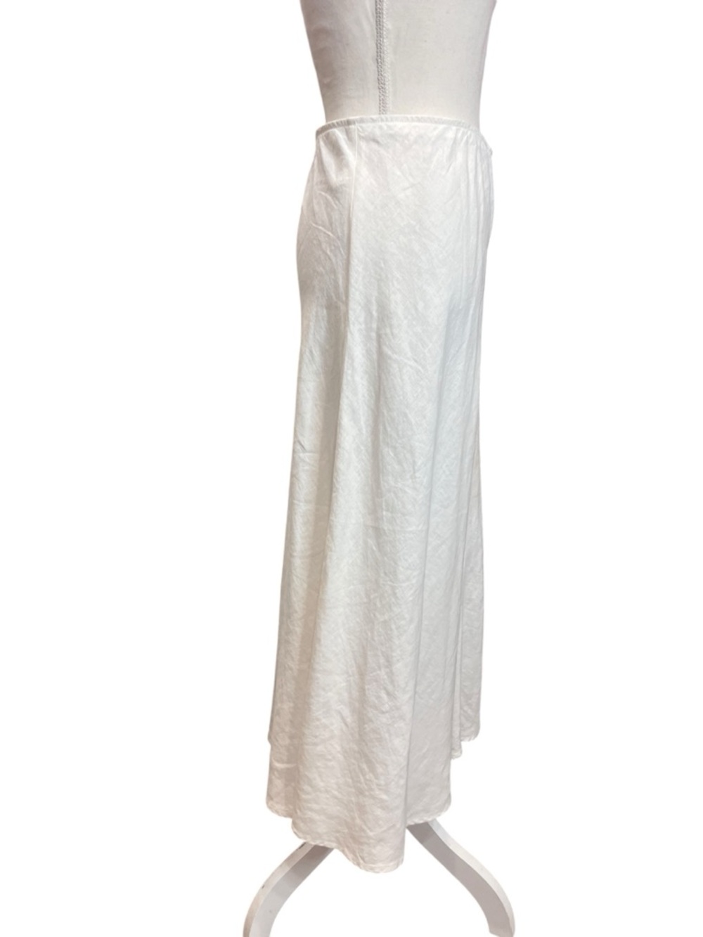 Eileen Fisher Organic Linen Ivory Maxi Skirt XL Pull On Flowy Minimalist - Picture 3 of 10
